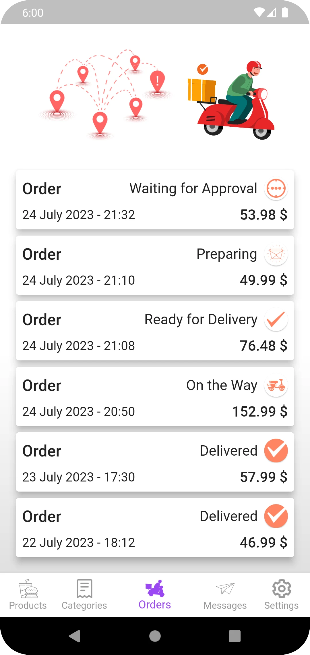 C Restaurant Admin Demo screenshot